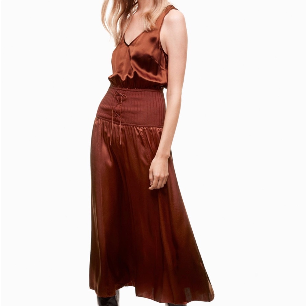 Aritzia machilly silk corset dress